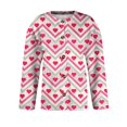 thumbnail image 4 of ASDFVBKG Valentine's Day Cardigans for Women Long Sleeve Heart Print Sweaters Button Down Valentines Day Cardigan Sweater Pink 2XL, 4 of 5