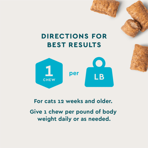 Vet IQ Calming Health Supplement for Cats, Chicken Flavored Crunchy Chews, Approx. 30 Day Supply