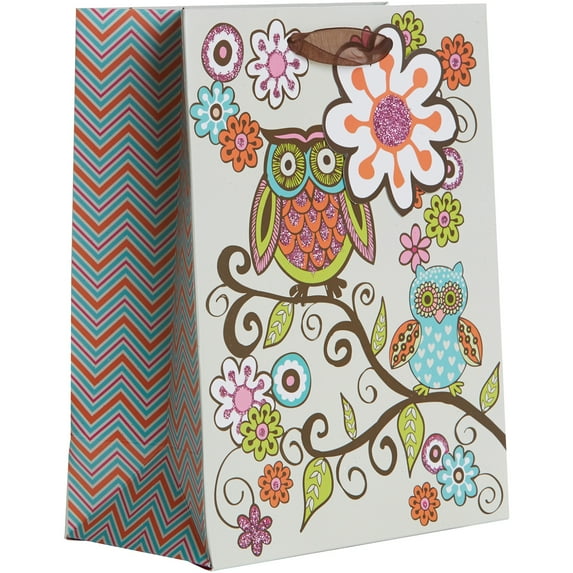 Jillson & Roberts Medium Gift Bags, Owlie (12 Pcs)