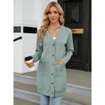 thumbnail image 2 of SIEANE Women's Cardigan Long Sleeve Button Down Sweater Open Front Cardigans Coat with Pockets,S, 2 of 5