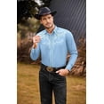 thumbnail image 4 of COOFANDY Men's Cowboy Button Up Western Shirts Cotton Embroidered Long Sleeve Shirt, 4 of 6