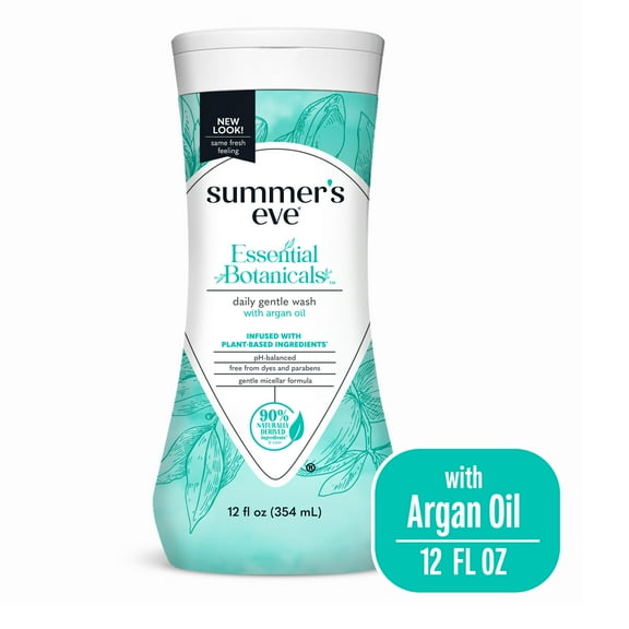 Summer's Eve Essential Botanicals Gentle Wash with Argan Oil, pH Balanced, 12 fl oz