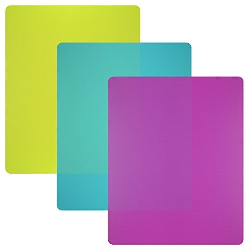 flexible plastic cutting board mats set, colorful kitchen cutting board