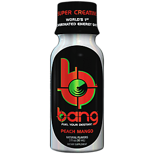 VPX (Vital Pharmaceuticals) BANG SHOT, Peach Mango, Carbonated Energy Shot, 3 fl oz. (12 Drinks)