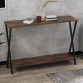 thumbnail image 1 of Kojooin 2-Tier Farmhouse Narrow Console Table with Shelves, 33.5/41.3 Inch Long Hallway Table, Perfect Behind-Couch Table for Living Room & Entryway, 1 of 9