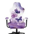 thumbnail image 3 of Whosucclay Purple Butterfly Marble Print Gaming Chair Cover with Armrest Covers 4 Pieces Stretch Racing Computer Chair Slipcover Set Washable Rotating Desk Chairs Protector Cover, 3 of 8