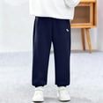 thumbnail image 5 of Eltusu Boys Sweatpants, Outdoor Loose Fit Casual Elastic Waist Jogger Pants Navy Size 4-5 T, 5 of 6