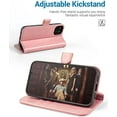 thumbnail image 4 of iPhone 13 Pro Case, PU Leather iPhone 13 Pro 5G Case[Card Holder][Kickstand] [TPU Inner Shell][RFID Blocking] Flip Phone Cover Compatible for 6.1 Inch iPhone 13 Pro -Black - 3 Rear Cameras (Pink), 4 of 7