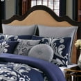 thumbnail image 5 of Style 212 Dolce Silver and Navy Polyester 10-Piece King Comforter Set, traditional themed, for Men and Women, OEKO-TEX Certified Confidence, 5 of 6