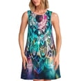 thumbnail image 1 of Disketp Watercolor Mandala para Vestido sin Mangas para Mujeres, Vestidos de Verano para Mujeres, Casual y Holgado para la Playa, 1 of 7