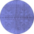 thumbnail image 1 of Ahgly Company Indoor Round Oriental Blue Industrial Area Rugs, 4' Round, 1 of 4