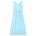 thumbnail image 4 of Eandarui Junior Girls V Neck Bowknot Hollow Back Bridesmaid Pageant Prom Wedding Long Maxi Dress Light Blue 8, 4 of 5