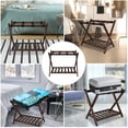 thumbnail image 5 of Fionafurn Pack of 4 Premium Solid Wood Luggage RackFoldable Luggage Stand for Guest RoomBrown, 5 of 8