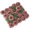 thumbnail image 3 of Conjunto de caja de flores artificiales, centros de mesa DIY de rosas falsas, flores de imitación con hojas para decoración del hogar del Día de San, 3 of 8