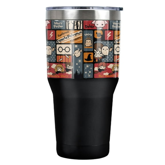 Harry Potter Cute Chibi Pattern Stainless Steel Tumbler 30 oz Coffee Travel Cup, Vacuum Insulated & Double Wall with Leakproof Sliding Lid