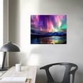 thumbnail image 4 of Acheng  Northern Lights Wall Art Colorful Aurora Borealis Painting Forest Mountain Canvas Prints Nature Landscape Home Decor Framed pattern2, 4 of 6