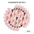 thumbnail image 2 of Placemats Set Of 4 / 6, Summer Ice Cream Pink Placemats For Dining Table Indoor/Outdoors Heat Resistant Washable Placemats 18" X 12", 2 of 8