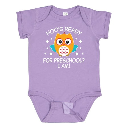 

Inktastic Hoo s Ready For Preschool I am with Cute Owl Boys or Girls Baby Bodysuit