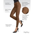thumbnail image 3 of MeMoi Thin-Rib Slim-Cut Stretch Corduroy Leggings - Womens - Female, S-M, Bison, 3 of 12