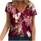 thumbnail image 1 of Camisetas con estampado floral con cuello en V para mujer Blusas femeninas cómodas a la moda Tops OAVQHLG3B Store  lin121212, 1 of 4