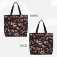 thumbnail image 3 of Vsdgher Coffee Bean print Tote Bag for Women Shoulder Bag with Zipper Large Shoulder Bag Handle Handbag Portable Washable for Travel, Work, 3 of 8