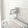 thumbnail image 4 of Multi Functional Folding Sticky Hook Seamless Sticker Plastic Hanger Hook Wall Mounted Clothes Storage Hanger, 4 of 5