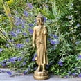 thumbnail image 3 of Global Chic Golden Buddha Garden Statue, Standing Abhaya Protection Pose, 32.25 Inches (80cm) Tall, The Serenity Collection, 3 of 9