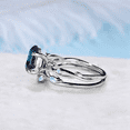 thumbnail image 4 of 1.25ct Inspired Color-Change Alexandrite Moonstone Bridal Set- 925 Sterling Silver- Art Deco Teardrop Alexandrite Ring Set, 4 of 6