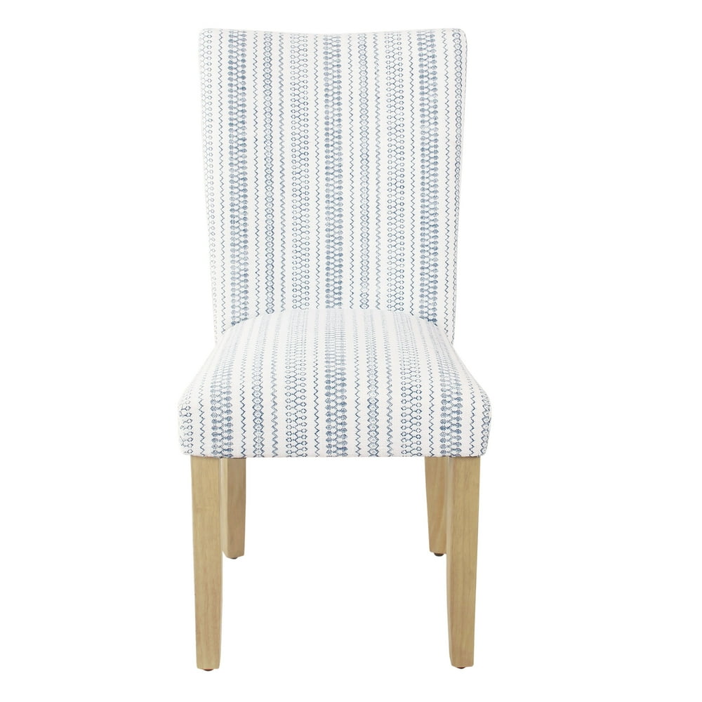 HomePop Classic Parsons Dining Chair Blue Farmhouse Stripe (Set of 2