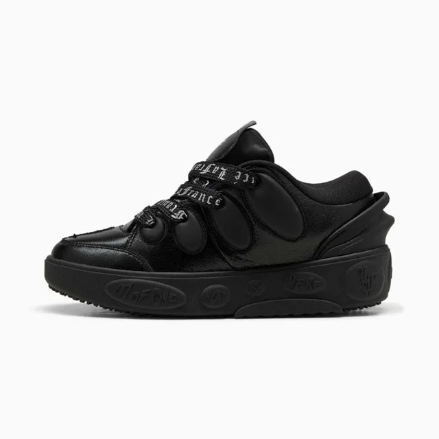 NIB*Mens PU & MA La France LaFrance Sneaker*Written in Chrome Black*size 8-13