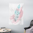 thumbnail image 1 of Beach Saying Tapestry, Cool Breeze Take me to the Ocean on Text Surf Board, Wall Hanging for Bedroom Living Room Dorm Decor, 40W X 60L Inches, Charcoal Grey Cadet Blue and Pale Pink, by Ambesonne, 1 of 2