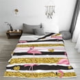 thumbnail image 5 of Pofeuu Gold Glittering Hearts and Flamingos Print Ultra-Soft Micro Fleece Blanket,for Bed Or Sofa,All Season Throw Blankets Flannel Blanket-40"x30", 5 of 7