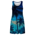 thumbnail image 4 of FDGIU Women's Sleeveless Print Scoop Neck Bodycon Mini Dress, Casual Summer Form-Fitting Short Dress, 4 of 7