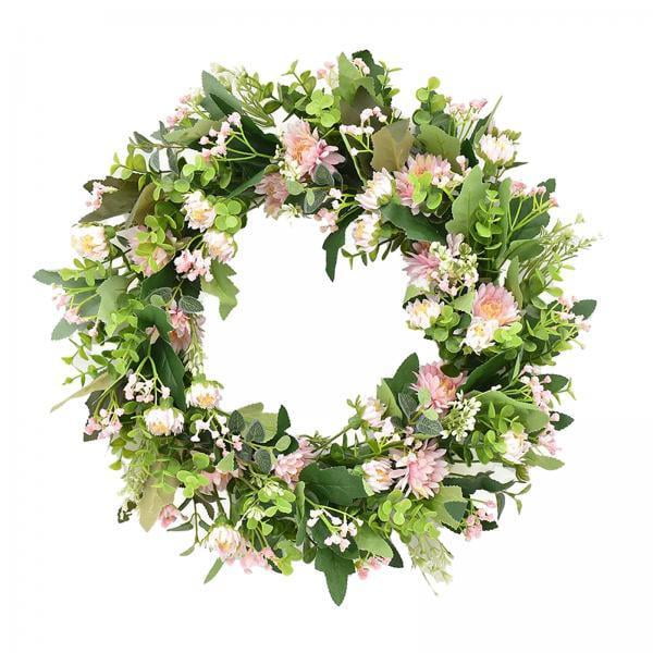 2X Guirnalda Guirnalda redonda Hojas de plástico Adorno colgante Sunnimix Guirnalda de puerta floral