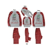 UKAP Christmas Matching Family Pajamas Sets Comfy PJ's 2PCS Set Long Sleeve Tee and Plaid Pants Loungewear Sleepwear 2 Peice Set