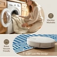 thumbnail image 5 of ODIKA 3'x5' Washable Throw Rug Stain Resistant, Low Profile, Non-Slip Center Mirrored Side Stripes Borders Nautical Gingham Striped Boho Playful for Entryway, Kitchen, Mudroom, 5 of 7