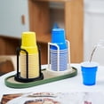 thumbnail image 3 of Vwrxbz Disposable Paper Cup Dispenser Desktop Storage Rack Holder Organizer with Lid, 3 of 8