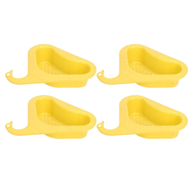 Drain Basket, Odorless All Round Hollow Triangular Sink Strainer Basket 4pcs Plastic For Fruit For Toothbrush