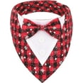 thumbnail image 1 of PinesC Bandana de Noël pour Chien, Costume Formel de Noël à Carreaux Rouges avec Nœud Papillon Réglable pour Chiens Moyens Animaux (m, Noël), 1 of 5