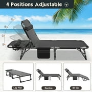MOPHOTO 5-Position Folding Lounge Chair, Portable Outdoor Folding Chaise Lounge Chair for Sun Tanning, Folding Cot, Perfect for Pool Beach Patio Sunbathing