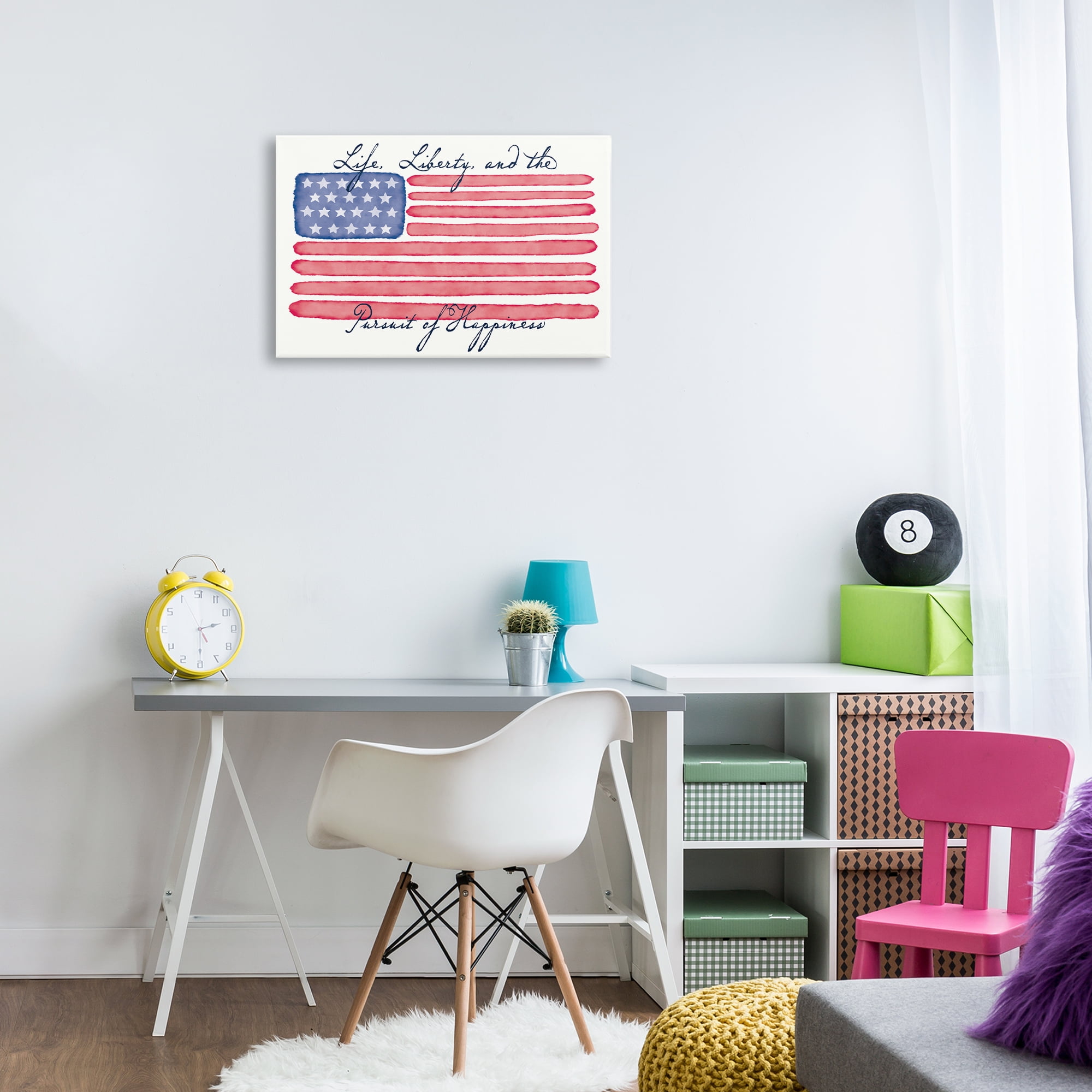 Stupell Industries All American Patriotic Phrase Patriotic Painting Wrapped Canvas Art Print Wall Art, 24 x 16