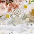 thumbnail image 4 of Pearl Hair Pins Wedding Bridal Hair Pins Rhinestone Flower Hair Pins U Shaped Hair Crystal Pins Metal Silver Pearl Bobby Pins Hair Jewelry Accessories for Brides Bridesmaids Thick Long Hair, 4 of 7