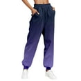 thumbnail image 2 of QUINDOS Taper Womens Plus Size Pants High Waisted Long Athletic Sweatpants Gradient Straight Fit Pants with Pockets, 2 of 3