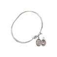 thumbnail image 2 of 5 3/4 inch Oval Eye Hook Bangle Bracelet w/ St. Christopher/Cheerleading in Sterling Silver, 2 of 3