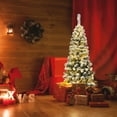 thumbnail image 5 of Costway 4.5Ft Pre-lit Snow Flocked Artificial Pencil Christmas Pine Tree with 150 LED Lights, 5 of 10