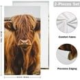 thumbnail image 2 of Dreamtimes Highland Cow Hand Towels Ultra Soft Absorbent Fingertip Bath Towels Breathable & Comfort Hand Towels for Bathroom Hotel, Gym and Spa 28 X 14 Inch (2PCS), 2 of 6
