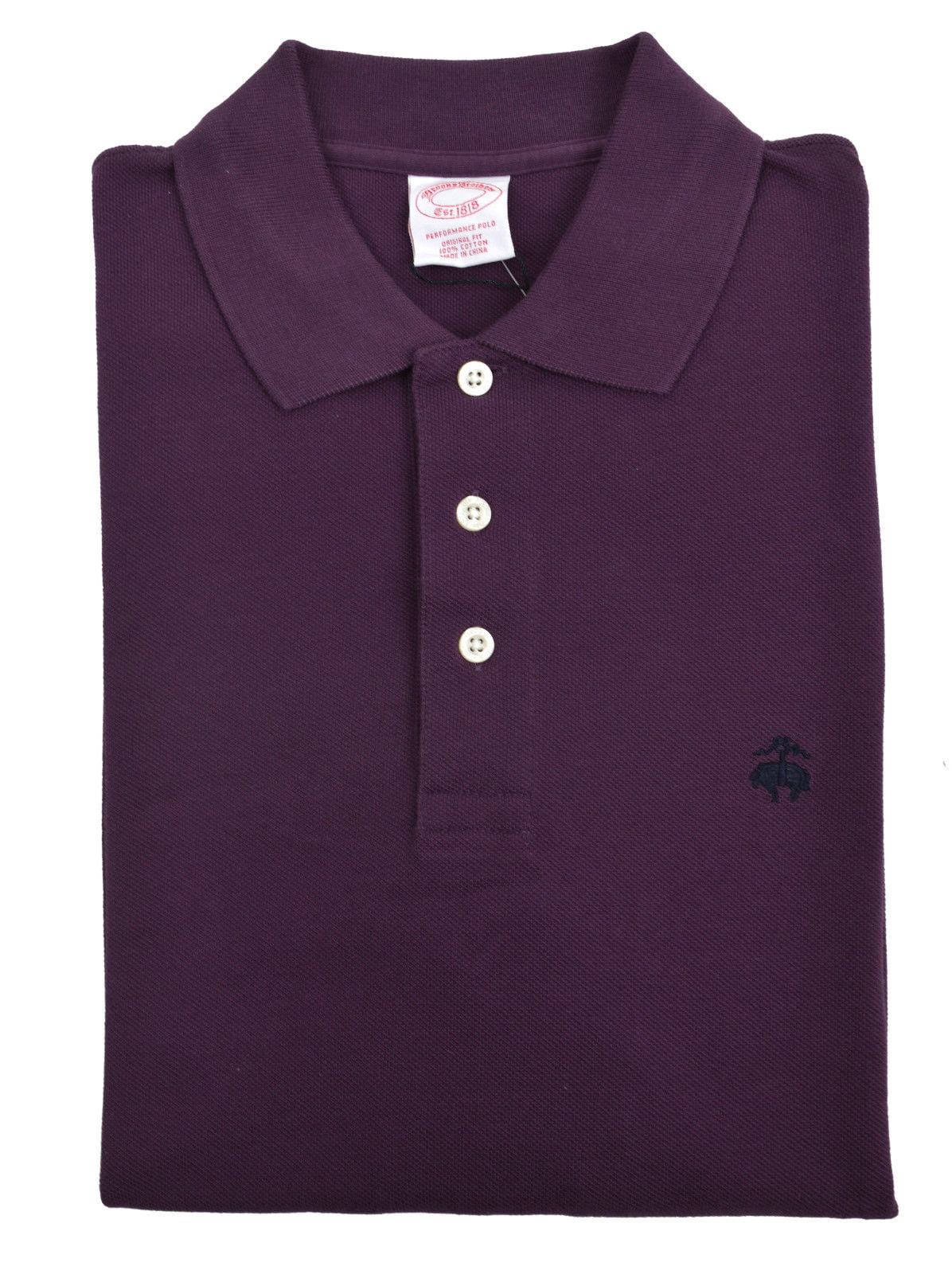 New Brooks Brothers Mens Purple Original Fit Three Button Polo Shirt ...
