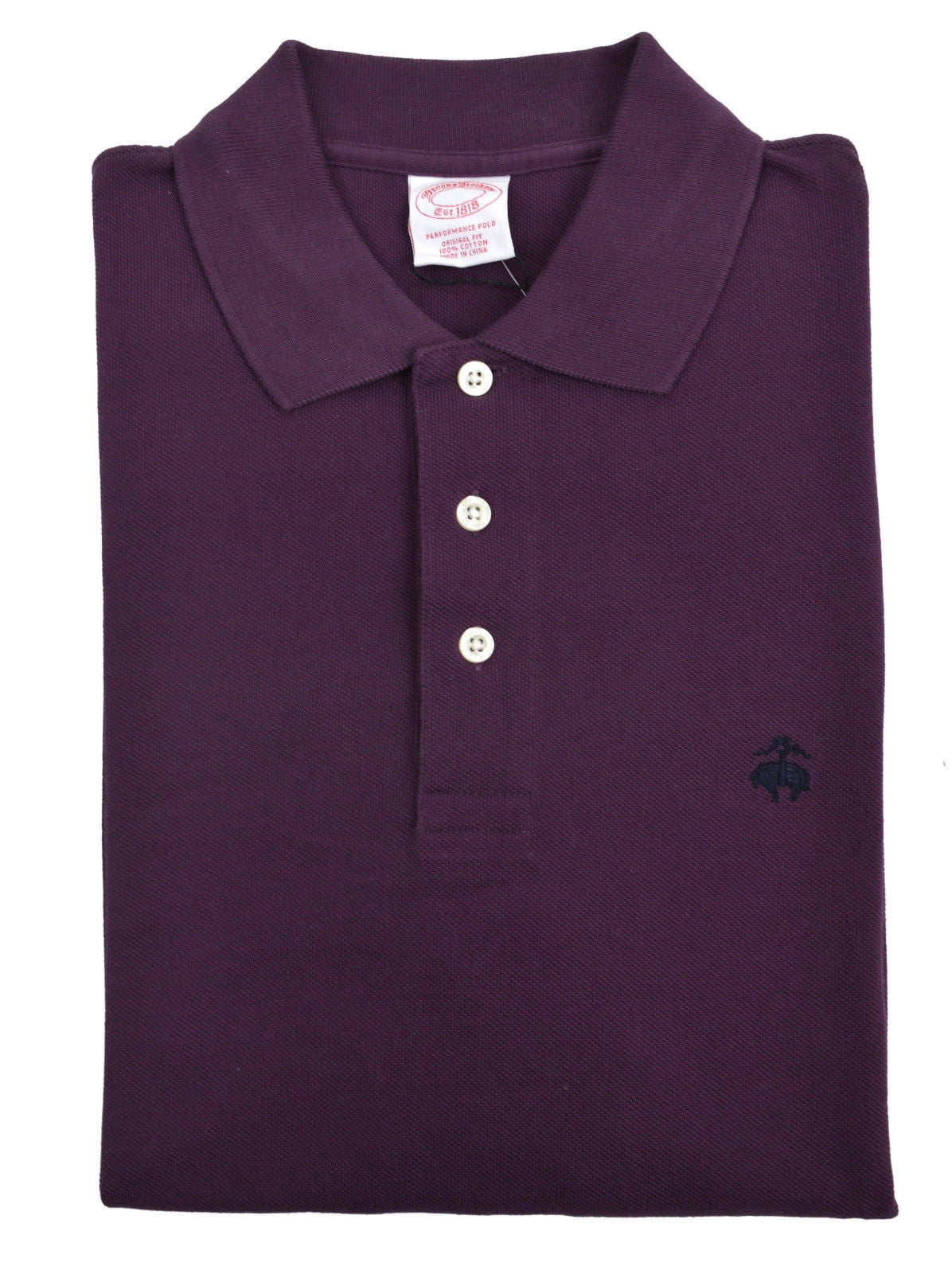 New Brooks Brothers Mens Purple Original Fit Three Button Polo Shirt