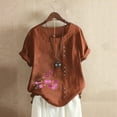 thumbnail image 2 of Camisetas de Manga Corta para Mujeres, Camiseta de Manga Corta Impresa Casual Hecha de 95% Poliéster 5% Spandex para Todas las Estaciones, Camisetas de Manga Corta para Mujeres, 2 of 3