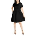 thumbnail image 4 of POSESHE Women's Plus Size Summer Dress, Short Sleeve Round-Neck Short Party Dress with Pockets, 4 of 5